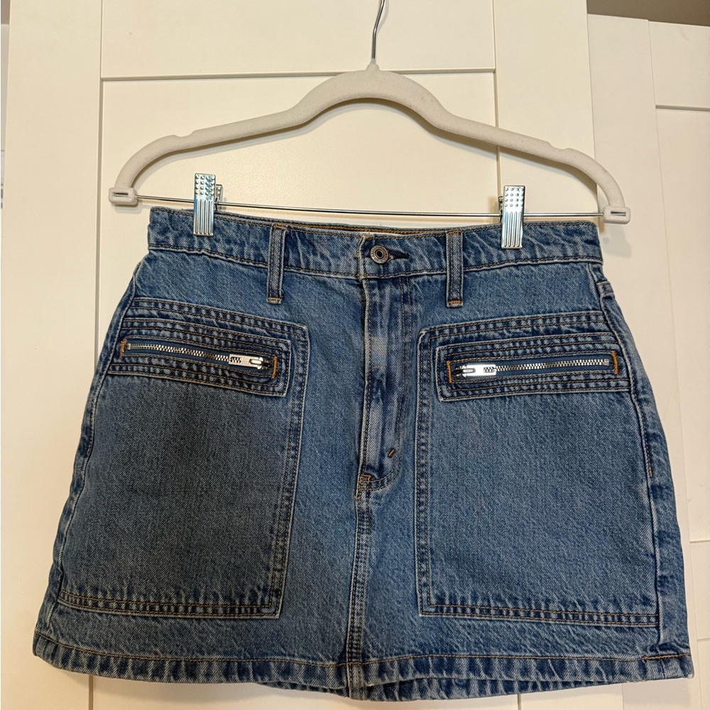 Abercrombie & Fitch Blue Denim High-Rise Skirt
